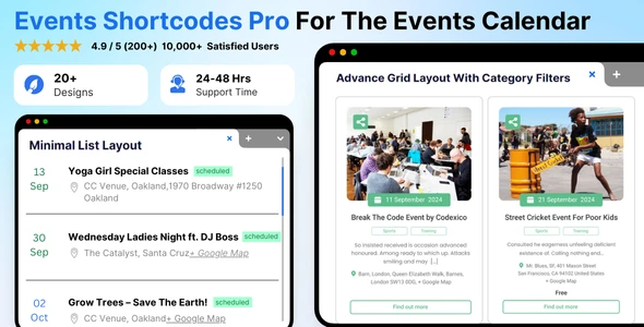 Events Shortcodes & Block Pro For The Events Calendar